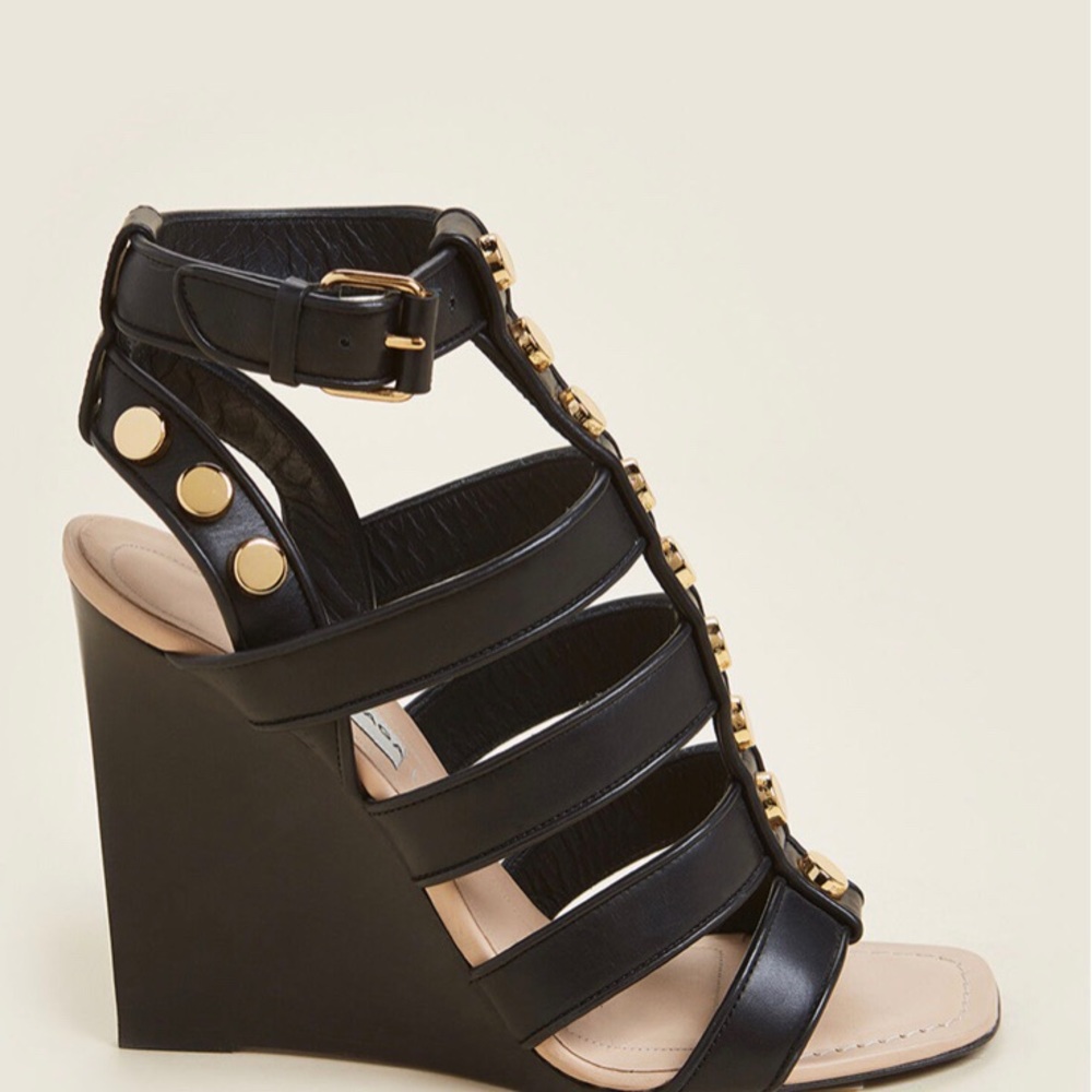Balenciaga 🤩Host Pick🤩Caged Wedge Leather Sandal - Picture 5 of 5